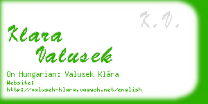 klara valusek business card