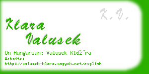 klara valusek business card